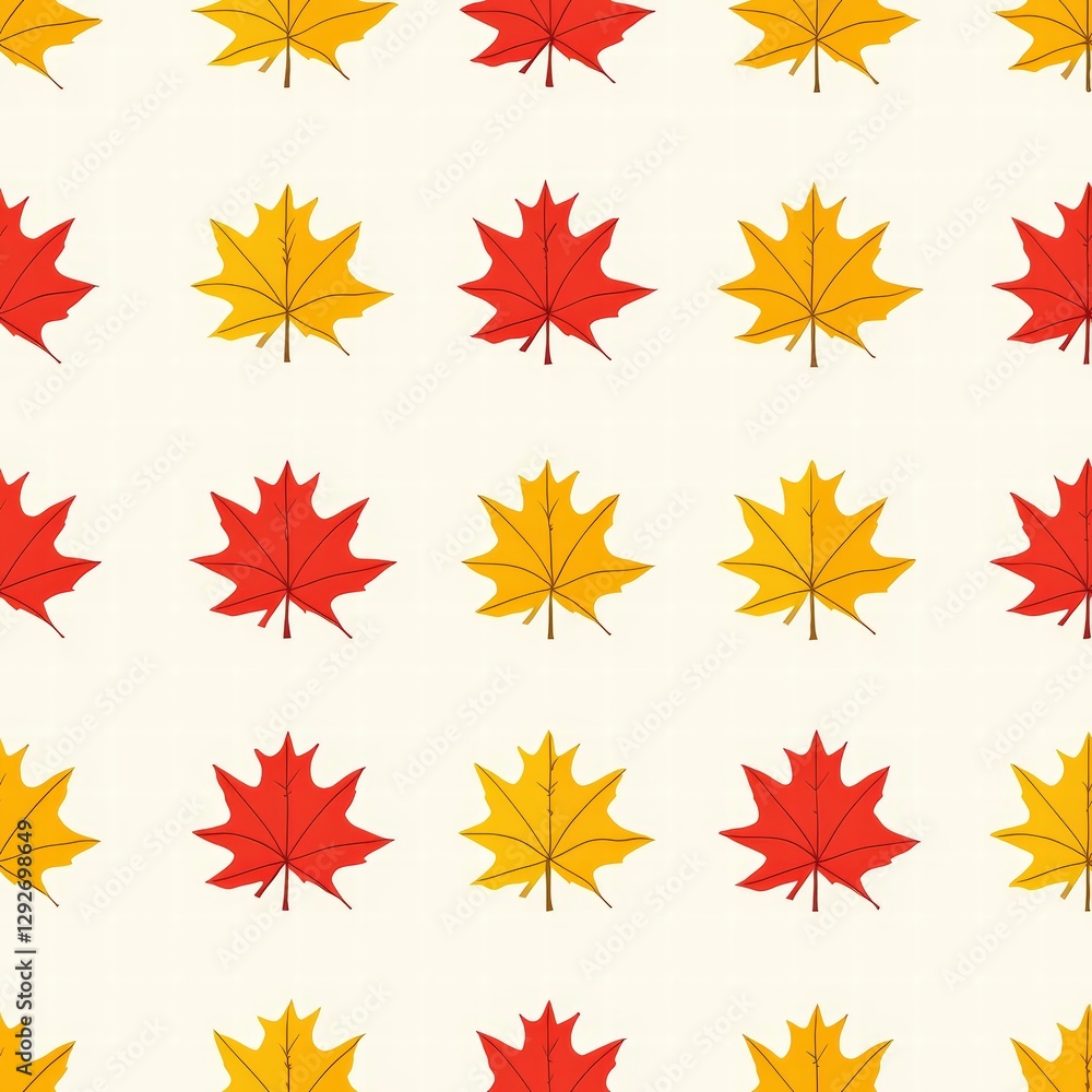 Poster intricate pattern of autumn leaves displaying an array of colors and textures for seasonal decor