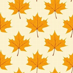 Obraz premium Stunning pattern of orange maple leaves creating a vibrant and eye-catching design for interiors