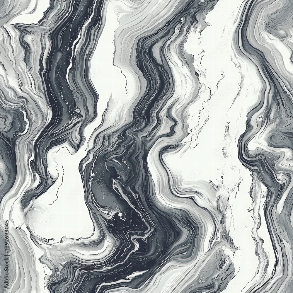 Poster Beautiful and intricate marble pattern with unique swirls and color variations for elegant decor