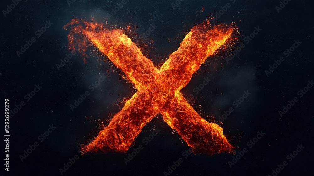 Poster intertwining molt creates massive x mark icon abstract space digital art futuristic environment clos