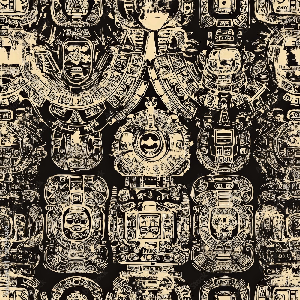 Poster diverse pattern featuring a collection of different symbols representing culture and artistic expres