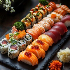 Sushi platter assorted varieties