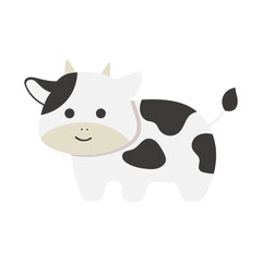 Naklejka premium Cartoon cow farmer illustration