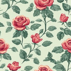 Romantic rose pattern showcasing delicate flowers in a beautiful arrangement for elegant decor style