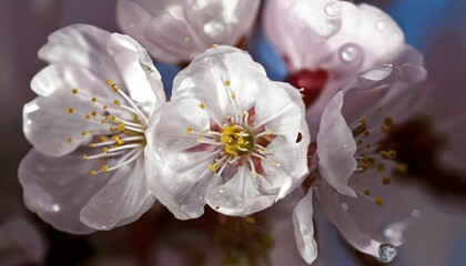 Spring cherry blossom macro shot, soft pastel pink petals.