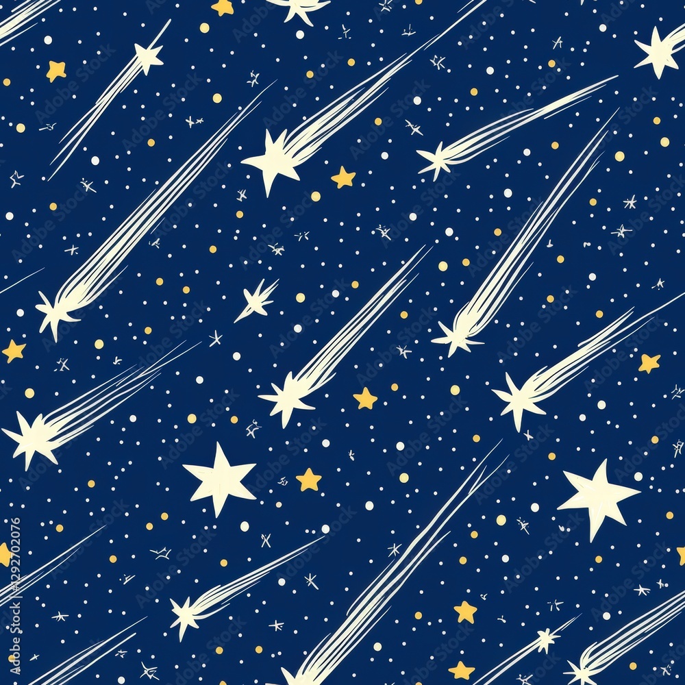 Aufkleber fascinating pattern featuring stars and comets creating a unique celestial design for artistic inspi