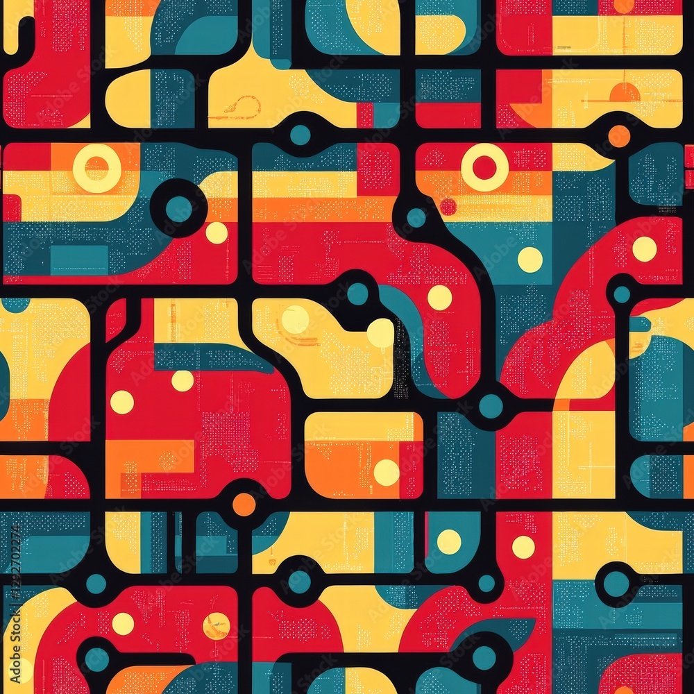 Poster captivating pattern featuring an array of different shapes creating a stylish and modern look