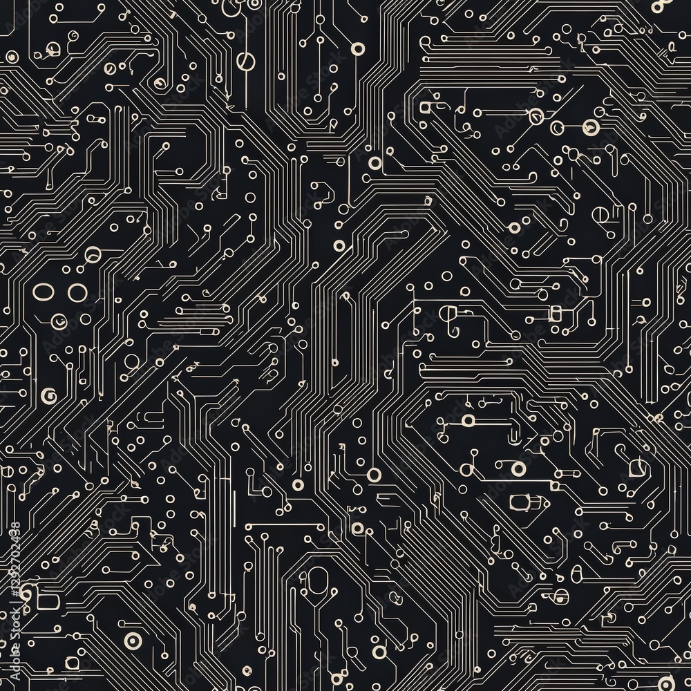 Poster complex circuit board pattern showcasing intricate lines and connections in a technological design