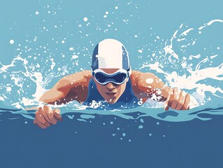 Swimmer ocean race competition