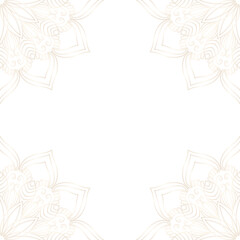 Gold Foil Hand Drawn Floral Mandala Frame