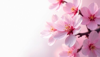 Obraz premium Full bloom sakura, ethereal beauty against pure white, nature, white background, isolated