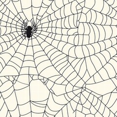 Obraz premium Delicate spider web draped on a white background highlighting intricate patterns and textures