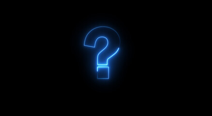 neon line Question mark icon in doodle style. Help symbol. FAQ sign on white background