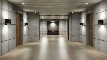 An empty room with wooden floors and white walls