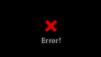 Fototapeta premium Error Notification Sign with Red Glossy Icon, Error Warning