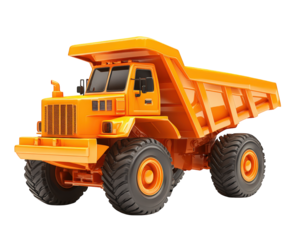 bright orange toy dump truck with large wheels, designed for imaginative play and construction activities. This vibrant vehicle is perfect for kids who love trucks and construction sites