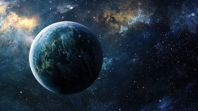 A futuristic observatory orbits Earth scanning for hidden exoplanets among distant constellations