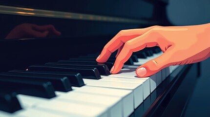 Obraz premium Piano performance enhancing business finance notes with coin logo in seasonal light - keyboard melodies