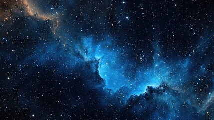 Fototapeta premium A glowing nebula stretches across the night sky blending with constellations in a cosmic masterpiece