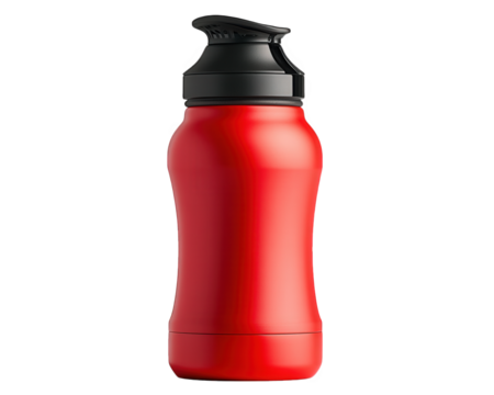 sleek red cycling water bottle designed for hydration on go, featuring modern shape and convenient flip top lid for easy access. Perfect for athletes and outdoor enthusiasts