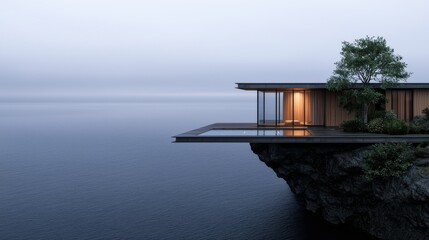 Experience modern luxury cantilevered infinity pool villa coastal retreat architectural serene ocean view