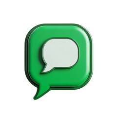 WhatsApp Icon Flat Green Speech Bubble Isolated on Transparent Background