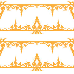 Gold thai art seamless pattern