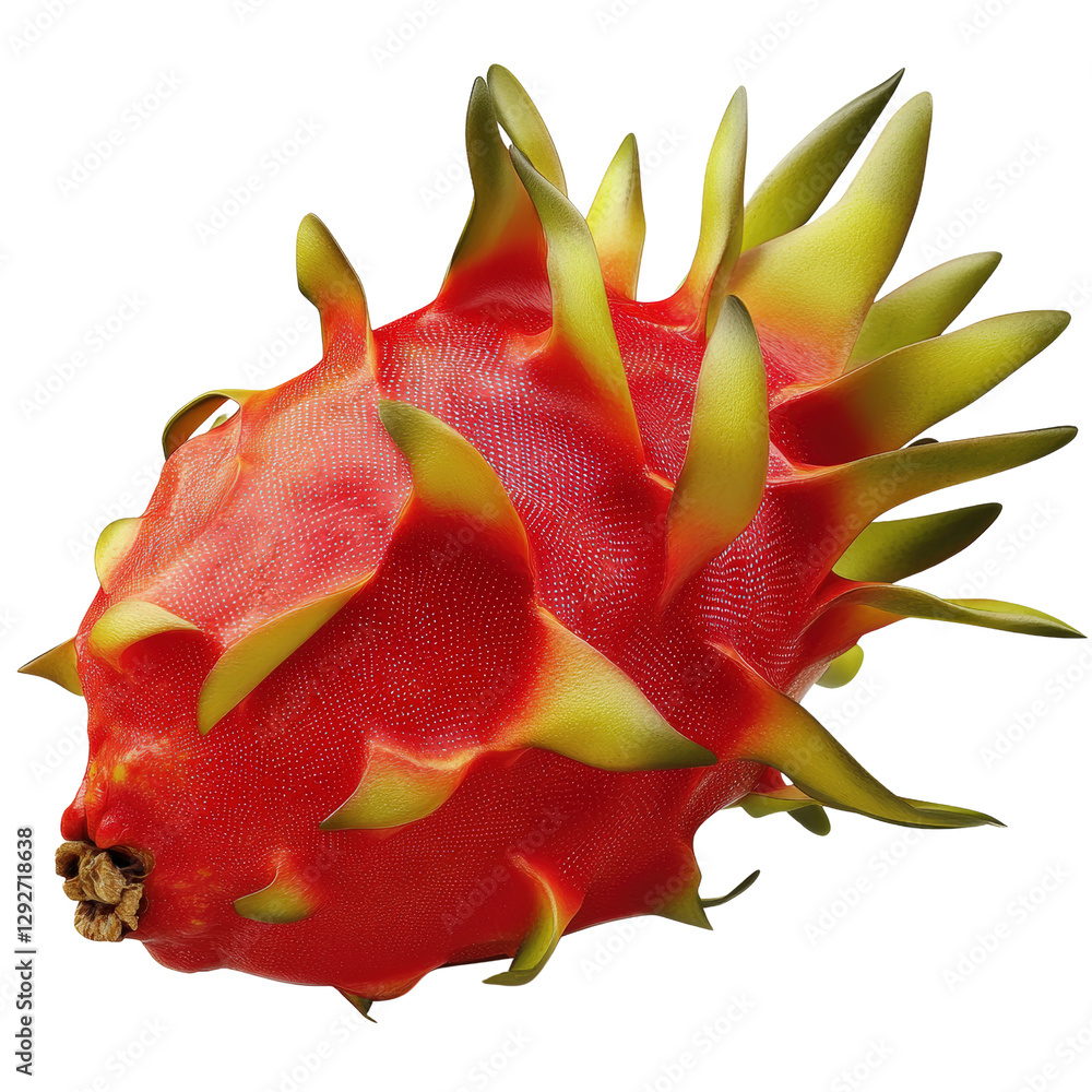 Aufkleber exotic fruit displayed against a black background emphasizing its unique shape and colorful appearan
