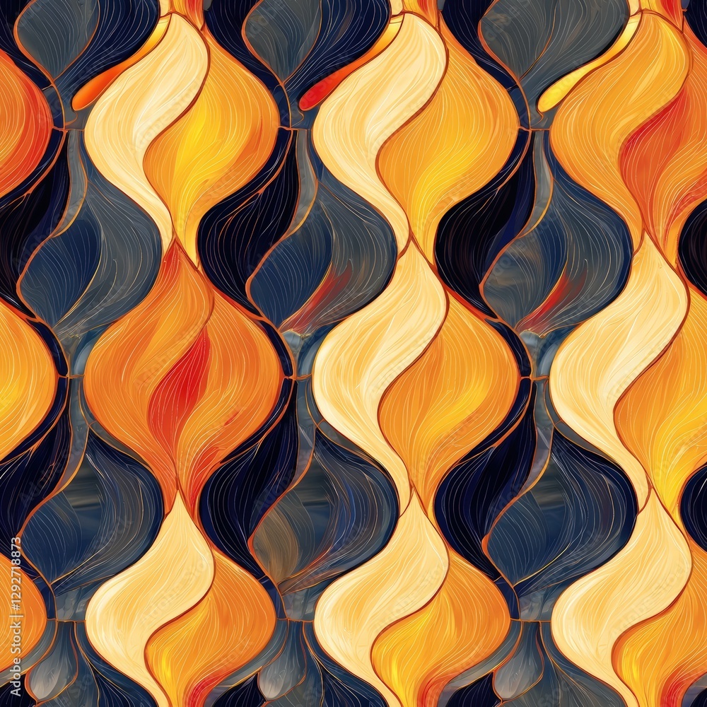 Poster unique pattern of wavy hair textures creating an eye-catching and stylish design for various uses