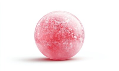 Fototapeta premium Gummy candy ball, a pink, spherical, gaseous shape on a white background, with no shadow, in high resolution