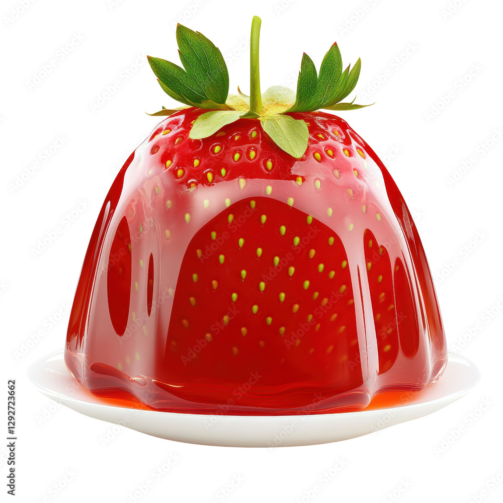 Poster a delicious serving of strawberry jelly in an eye-catching presentation with multiple layers for tem