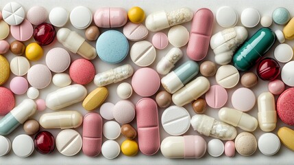 Pill and drug prescription process hospital pharmacy medicine capsules clinical environment close-up view healthcare concept