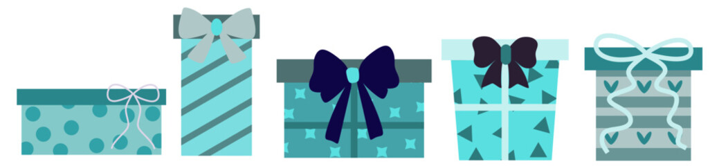 set of blue gift box vector.
presents set vector.
blue gift vector stocks.
blue holiday gift vector art.