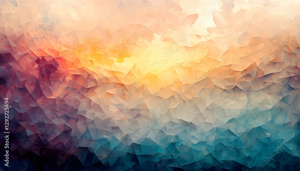 Poster abstract polygonal art background with warm and cool tones transitioning seamlessly. perfect for des