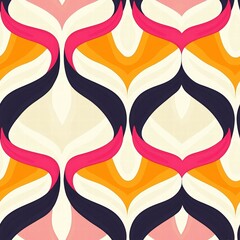 Bright and cheerful pattern with pink and orange design elements creating a playful atmosphere