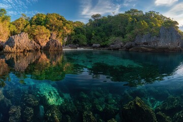 Tropical Lagoon Reflection Panorama