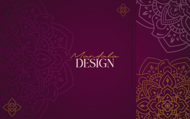 Luxury mandala design template on soft burgundy colored background