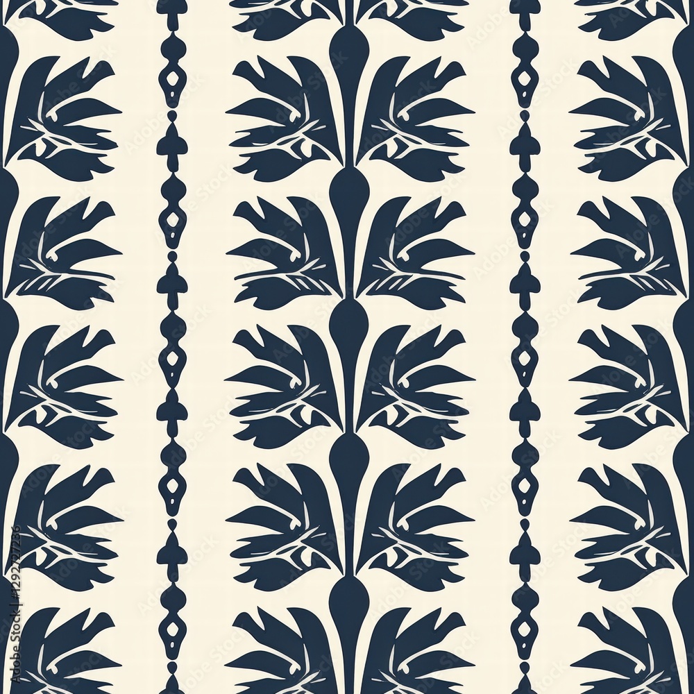 Poster delicate flower pattern featuring colorful blooms and leaves creating a fresh and charming design