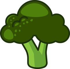 Broccoli - Fresh and Healthy Vegetable Colored Outline Icons