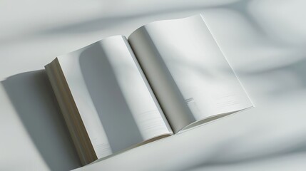 Blank Open Book Pages Mockup Clean Minimalist Design White Pages Soft Light