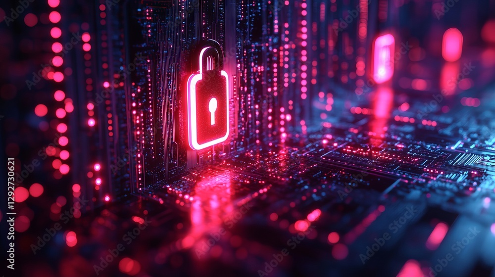 Poster modern digital safety concept – advanced cybersecurity and information protection background for sec