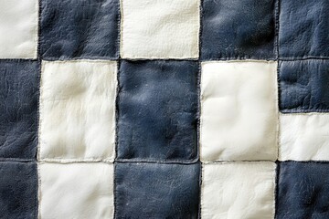 The mat s surface features a patchwork of white and dark blue