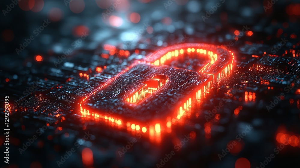 Aufkleber modern digital safety concept – advanced cybersecurity and information protection background for sec