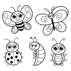 Cute Cartoon Bugs Dot to Dot Puzzle Activity for Children