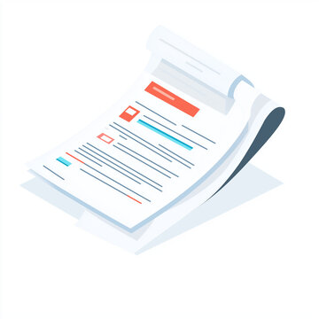 white paper document floating isometric view clip art preview