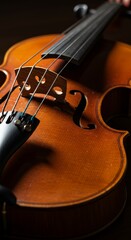 Fototapeta premium Elegant violin close up showcasing musical artistry and fine craftsmanship
