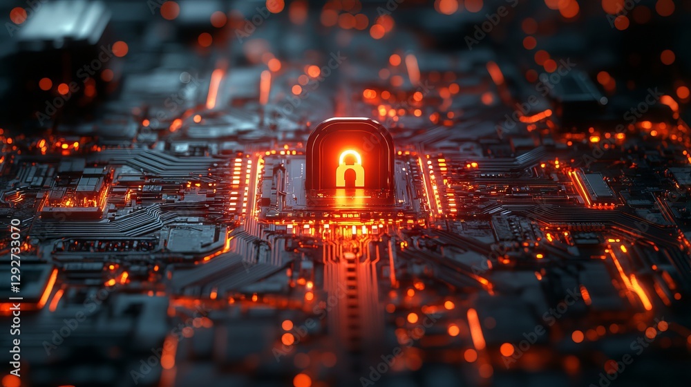 Aufkleber modern digital safety concept – advanced cybersecurity and information protection background for sec
