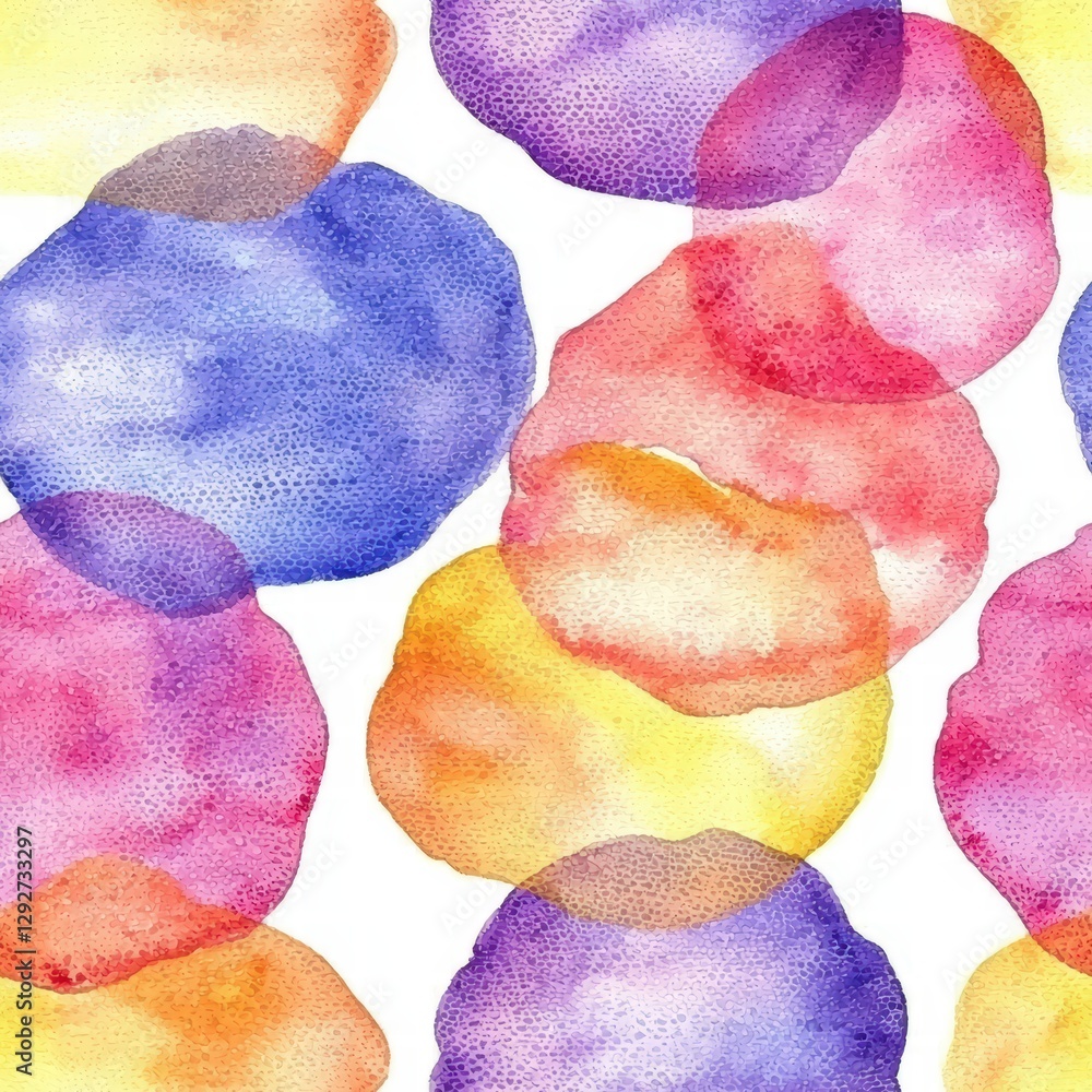 Aufkleber artistic watercolor pattern with abstract swirls and fluid shapes creating a colorful composition