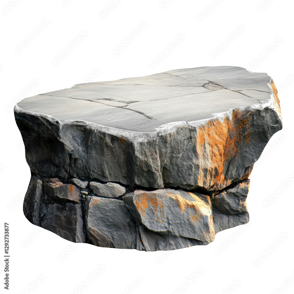 Poster unique rock with textured surface placed against a solid black background showcasing natural beauty 