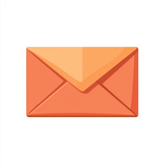 Bright orange letter envelope with a triangular return flap, symbolizing traditional mailing, correspondence, and stationery